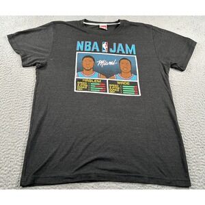 Vintage Homage Shirt NBA Jam Men's Medium Black Miami Heat Haslem Wade